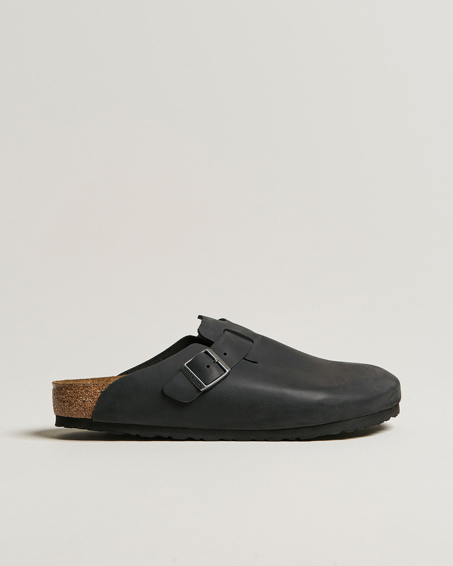 Men | Sandals & Slides | BIRKENSTOCK | Boston Classic Footbed Black Oiled Leather
