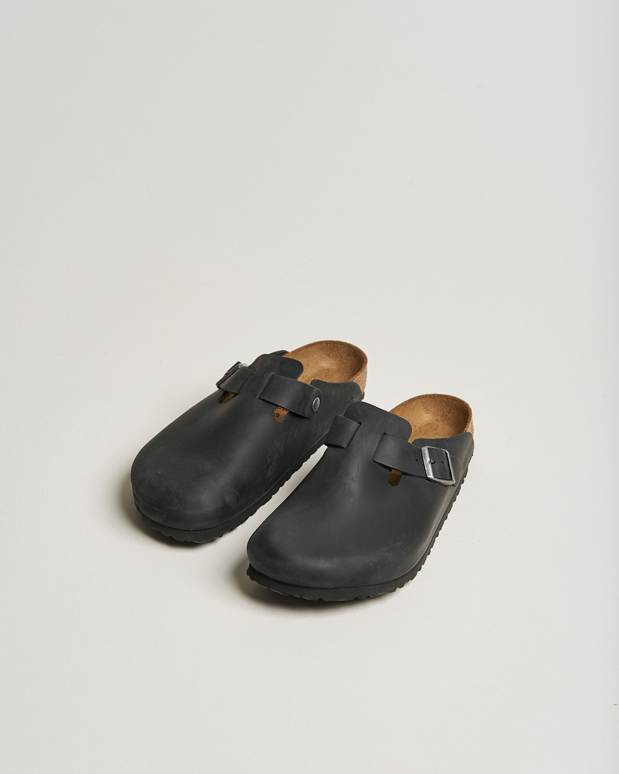 Men | Sandals & Slides | BIRKENSTOCK | Boston Classic Footbed Black Olied Leather
