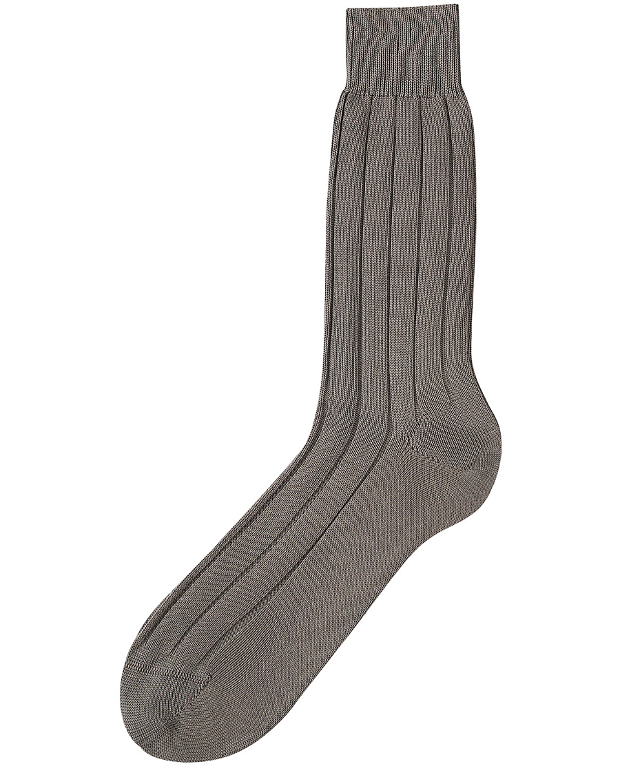 Men |  | Bresciani | Wide Ribbed Cotton Socks Grey