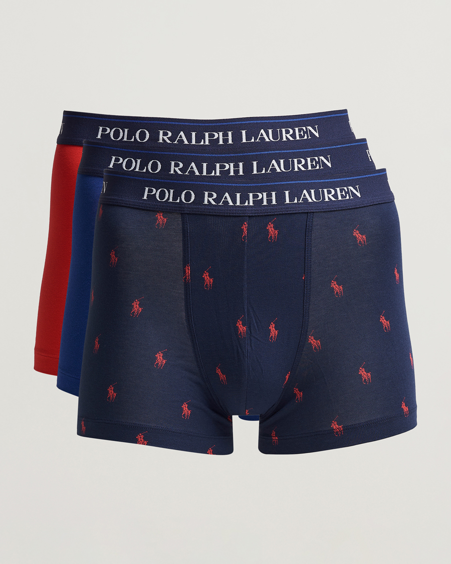 Men | Underwear & Socks | Polo Ralph Lauren | 3-Pack Trunk Blue/Navy/Red