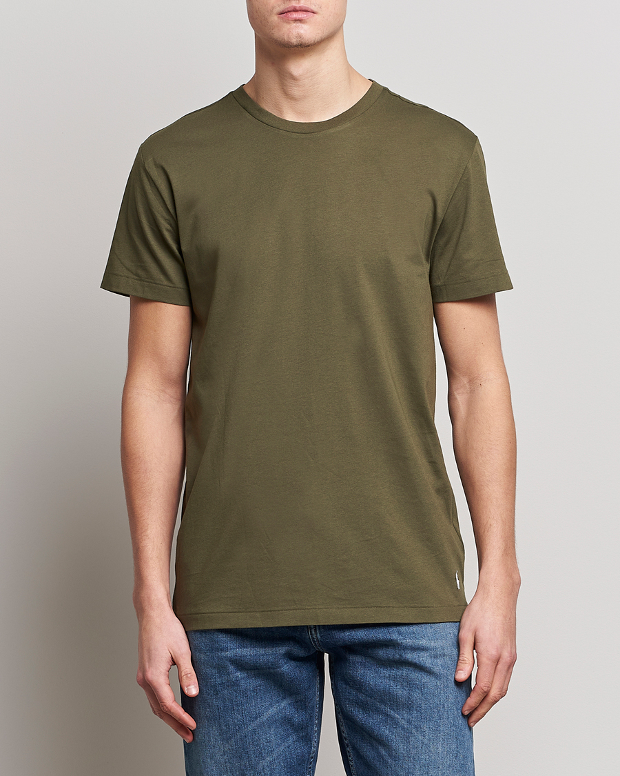 Men | Mid Season Sale | Polo Ralph Lauren | 3-Pack Crew Neck T-Shirt Olive/Green/Dark Green