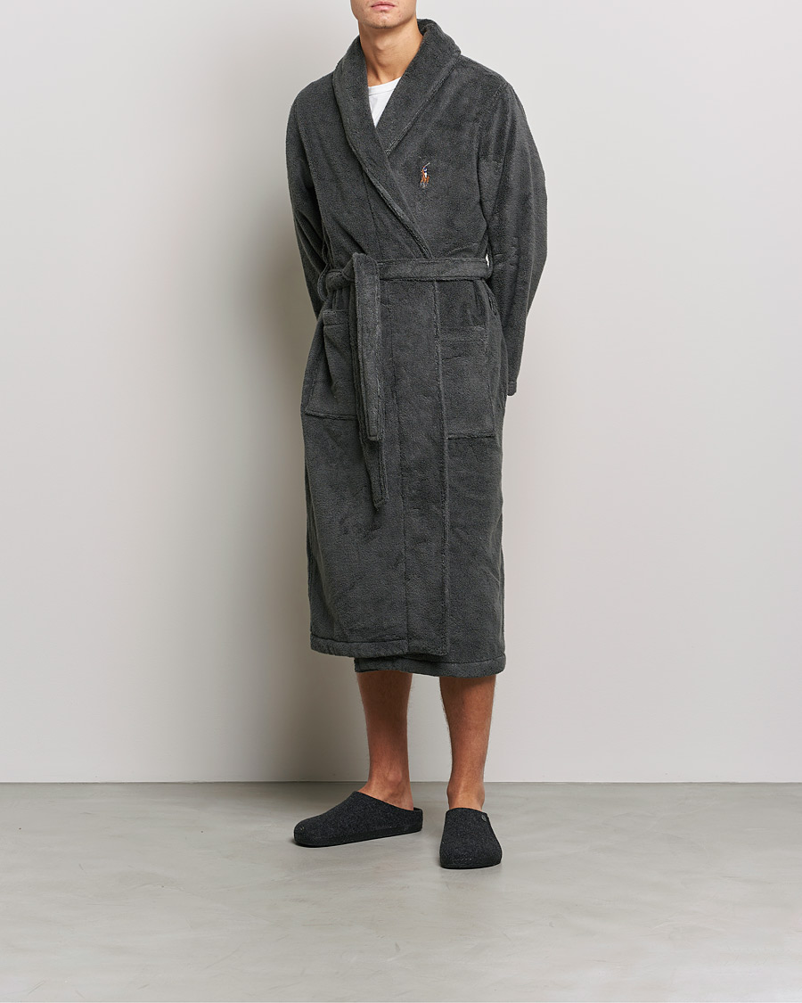 Men | Polo Ralph Lauren Cotton Terry Robe Dark Slate | Polo Ralph Lauren | Cotton Terry Robe Dark Slate