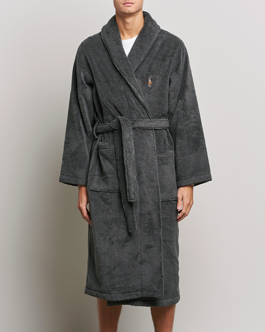 Men | Polo Ralph Lauren Cotton Terry Robe Dark Slate | Polo Ralph Lauren | Cotton Terry Robe Dark Slate