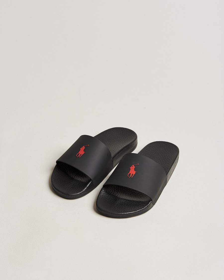 Men | Polo Ralph Lauren Logo Slides Black | Polo Ralph Lauren | Logo Slides Black