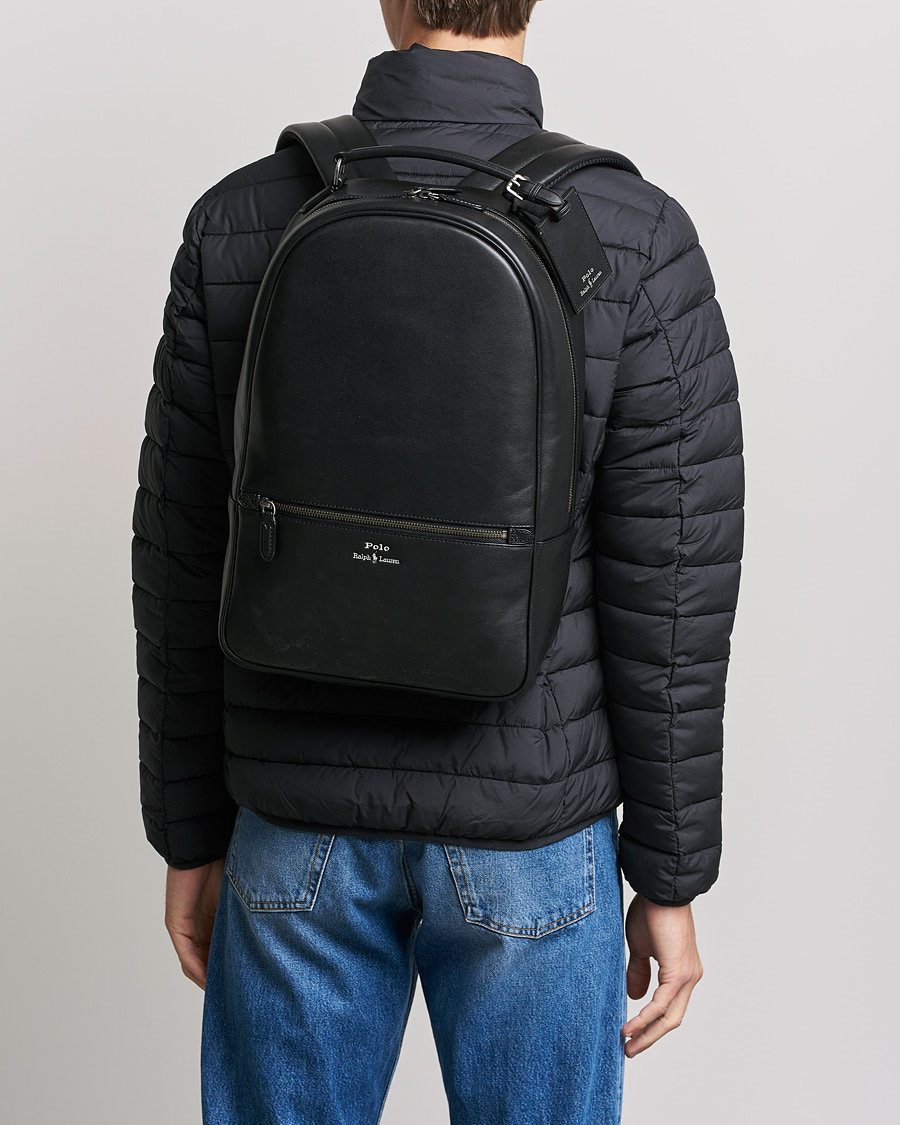 Men | Backpacks | Polo Ralph Lauren | Leather Backpack  Black