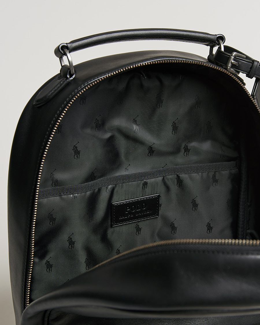 Men | Polo Ralph Lauren Leather Backpack Black | Polo Ralph Lauren | Leather Backpack Black
