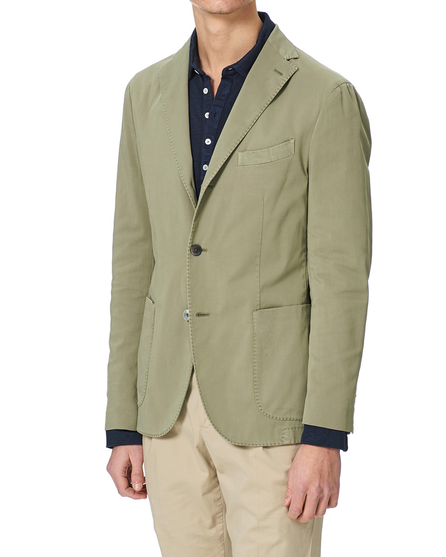 Men | Blazers | Boglioli | K Jacket Cotton Stretch Blazer Olive