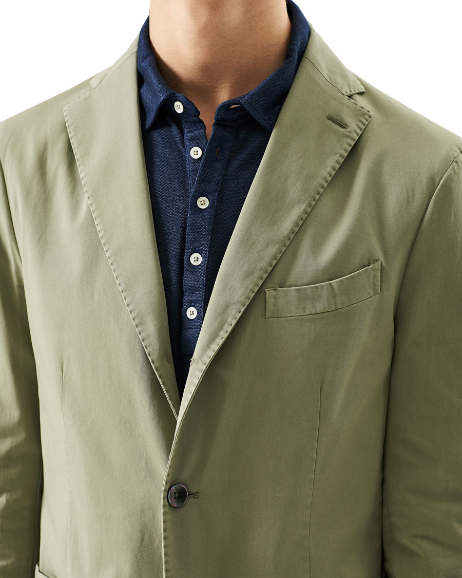 Men | Blazers | Boglioli | K Jacket Cotton Stretch Blazer Olive