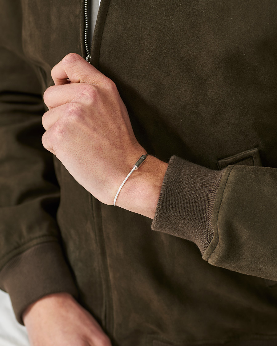 Men | Accessories | LE GRAMME | Horizontal Cable Bracelet Polished Sterling Silver 7g