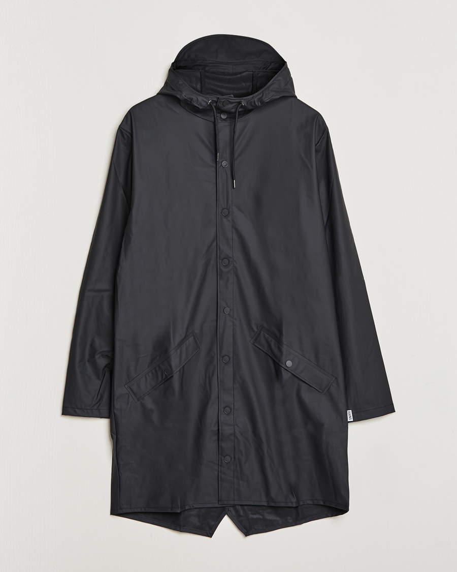 Men | Face the Rain in Style | RAINS | Long Jacket Black