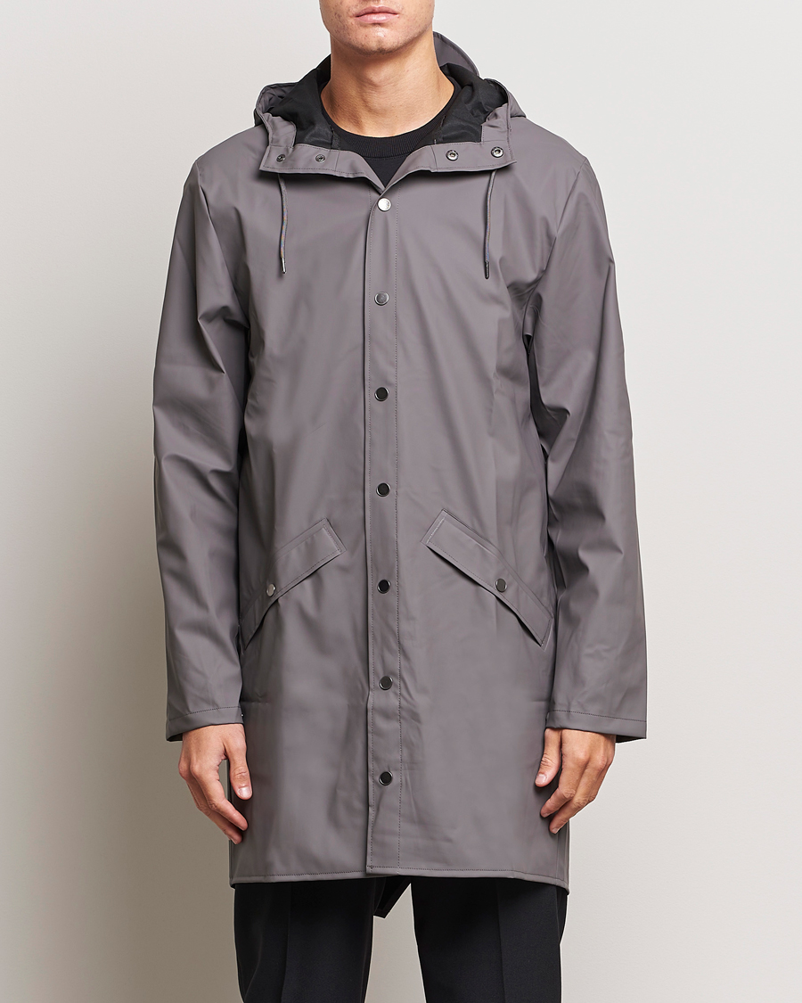 Men | Raincoats | RAINS | Long Jacket Slate Grey