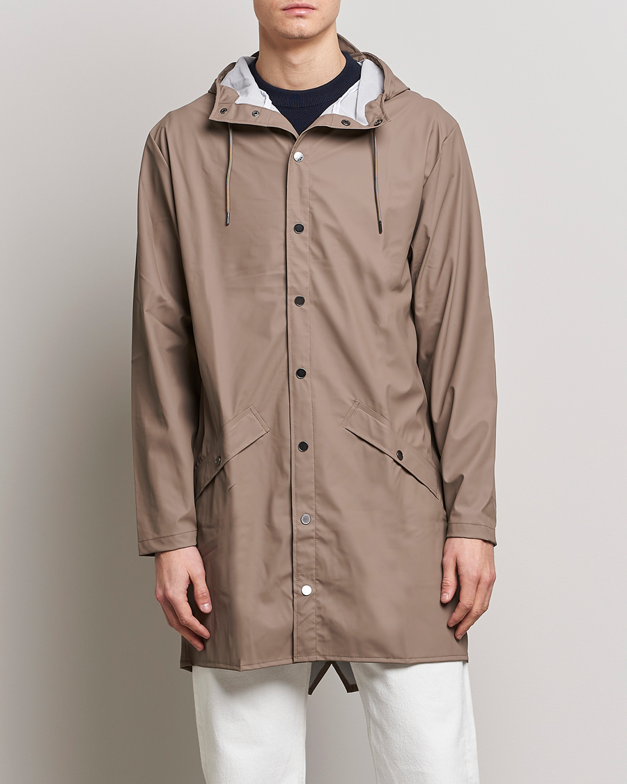 Men | Face the Rain in Style | RAINS | Long Jacket Taupe