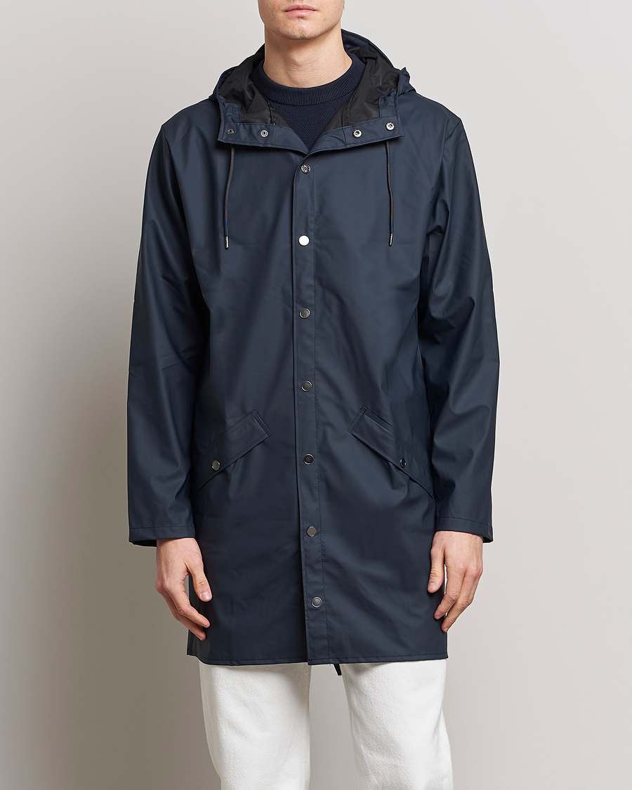 Men | Face the Rain in Style | RAINS | Long Jacket Navy
