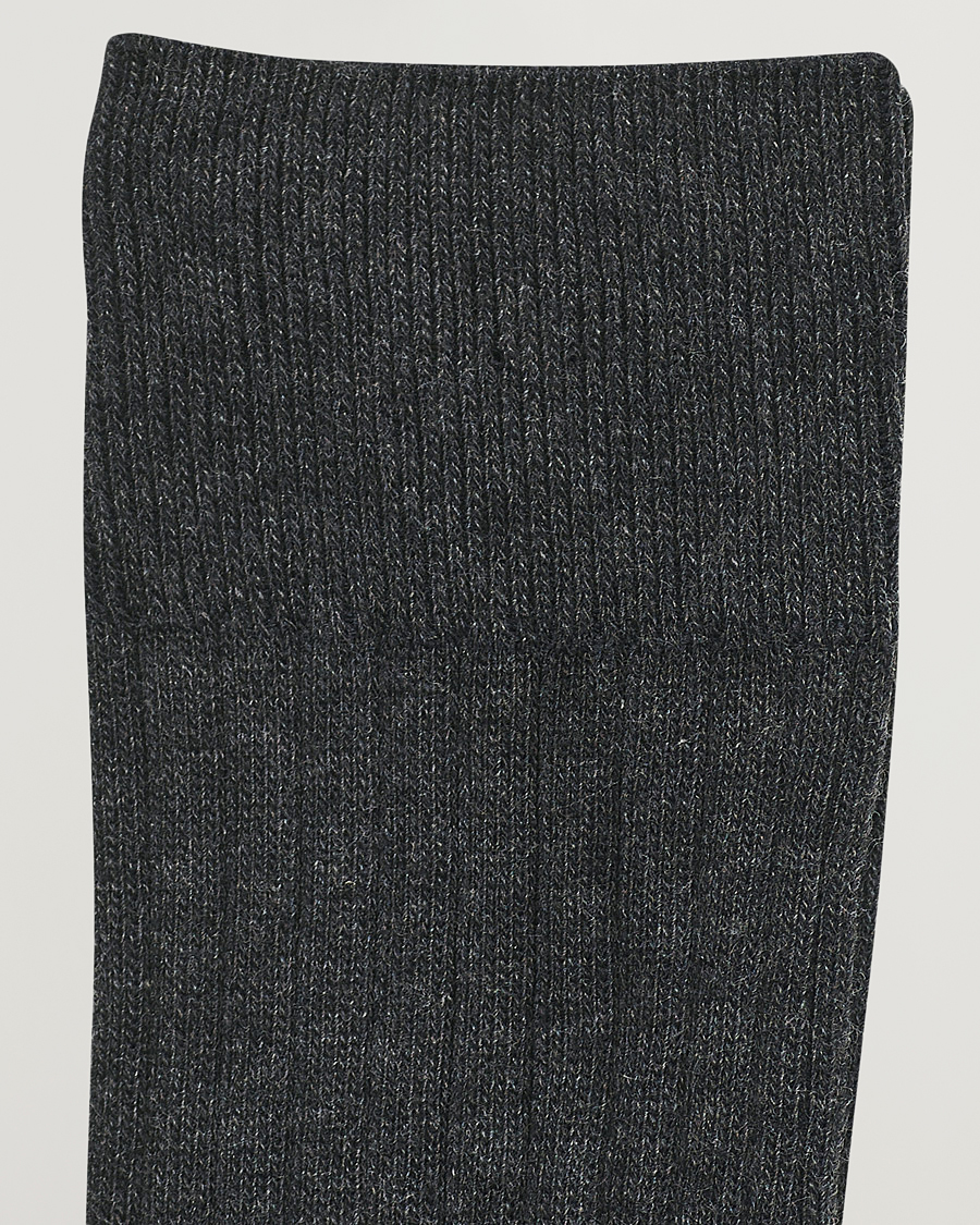 Men | Underwear & Socks | Amanda Christensen | 3-Pack True Cotton Ribbed Socks Antracite Melange