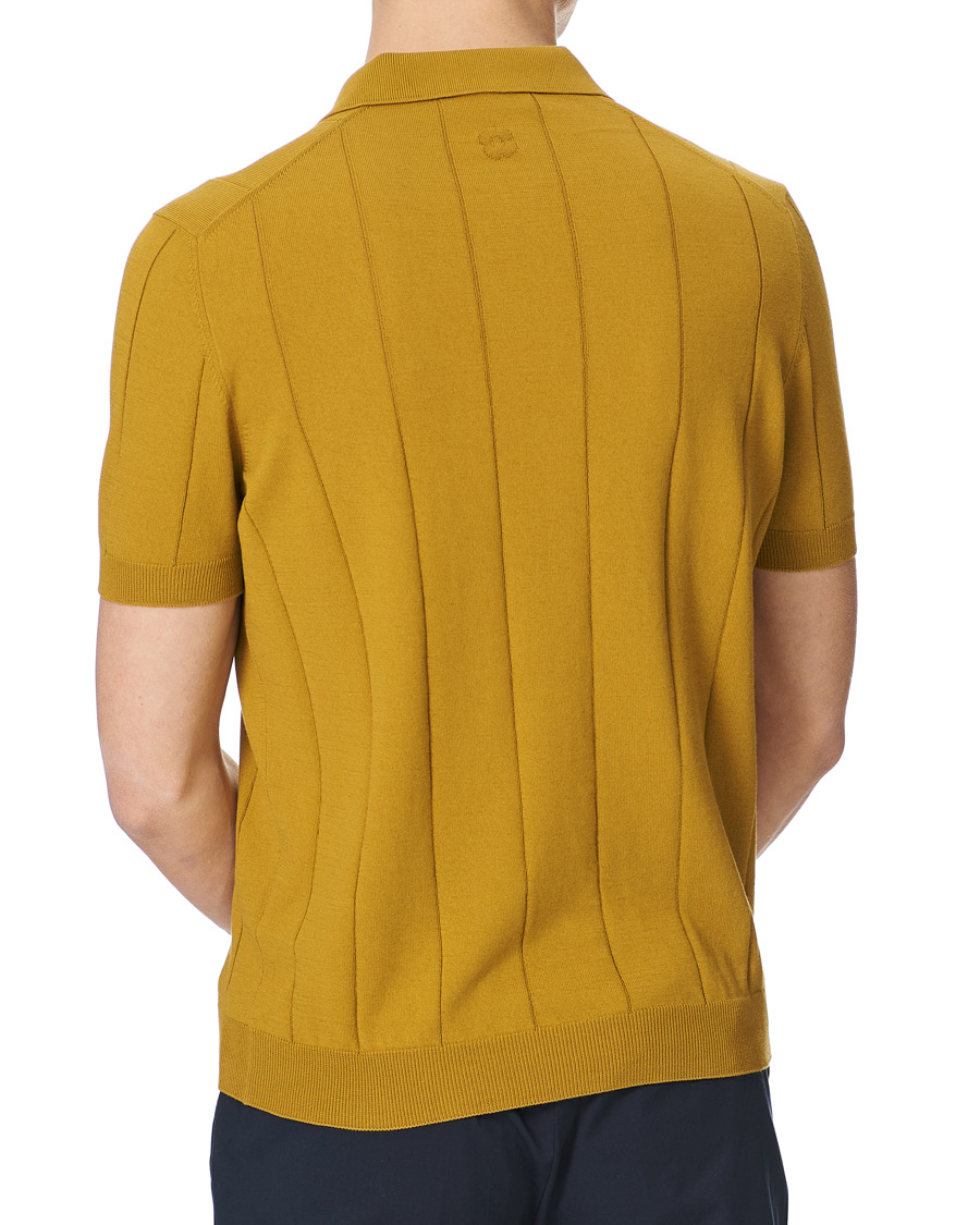 Men | Polo Shirts | Lardini | Cotton Crèpe Knitted Polo Mustard