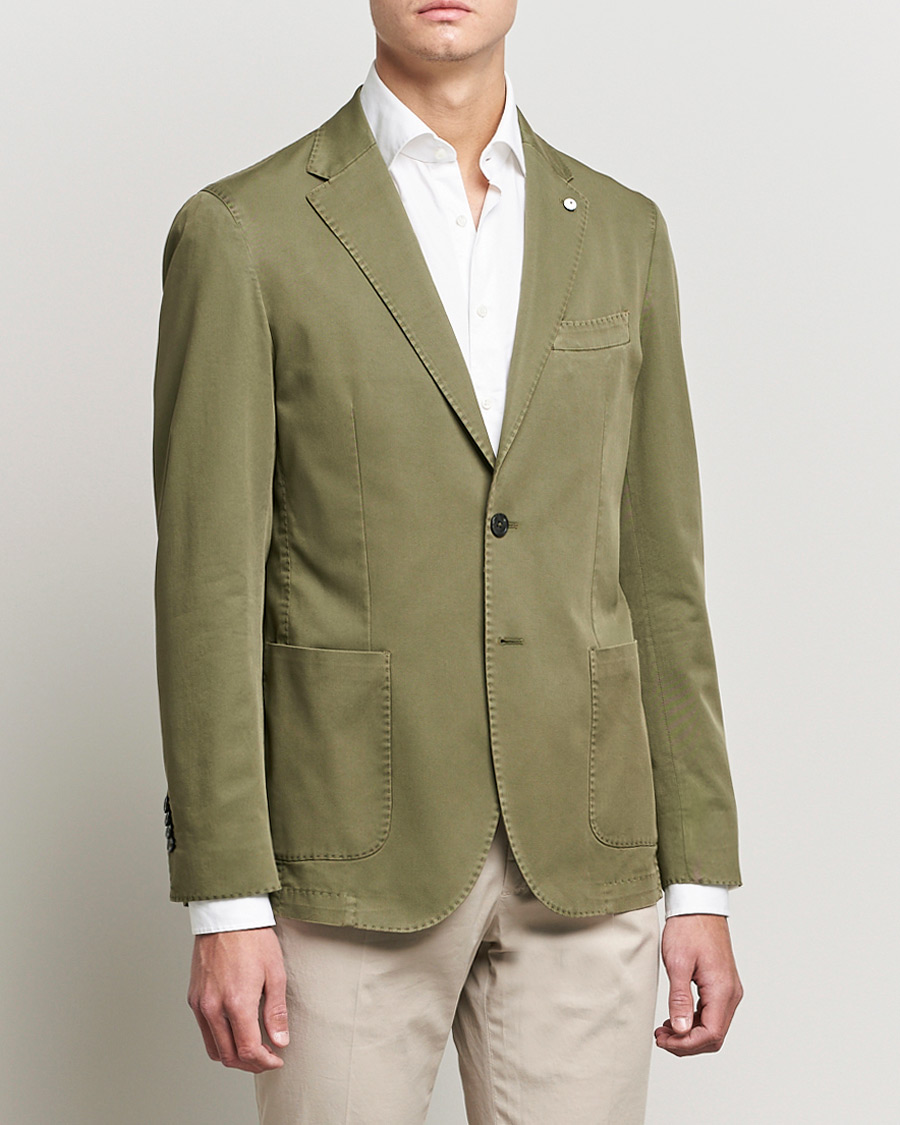 Men | Blazers | L.B.M. 1911 | Jack Regular Fit Cotton Stretch Blazer Olive