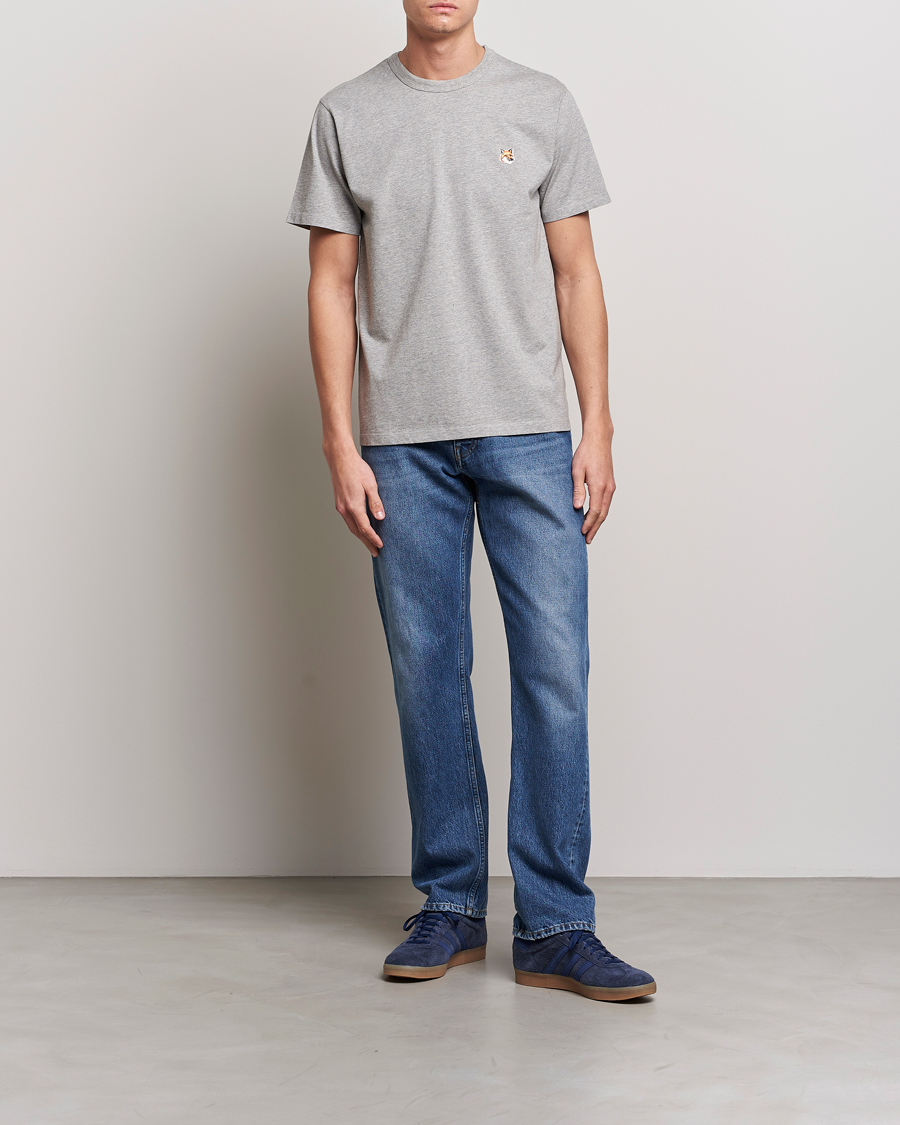 Men | T-Shirts | Maison Kitsuné | Fox Head Tee Grey Melange