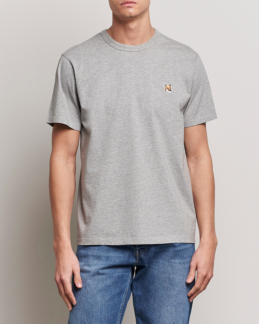 Men | T-Shirts | Maison Kitsuné | Fox Head Tee Grey Melange