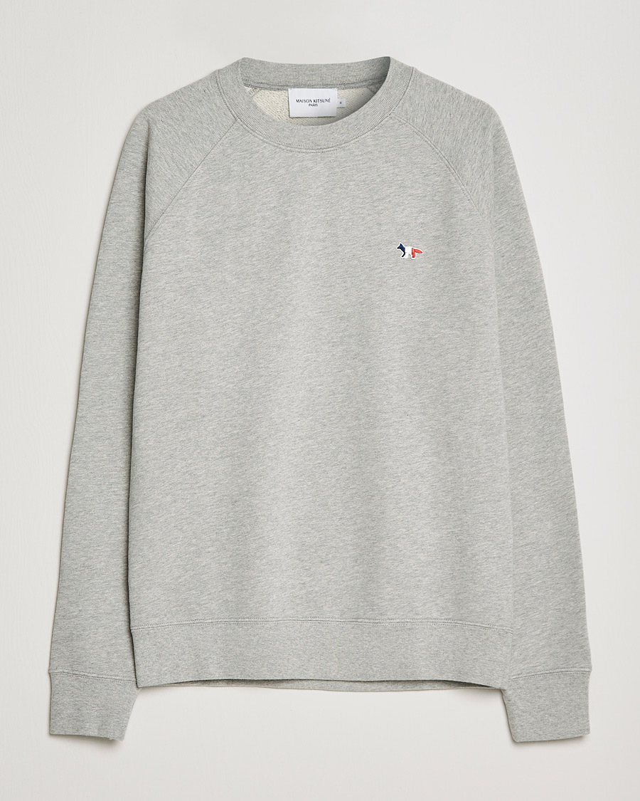 Men | Sweaters & Knitwear | Maison Kitsuné | Tricolor Fox Sweatshirt Grey Melange