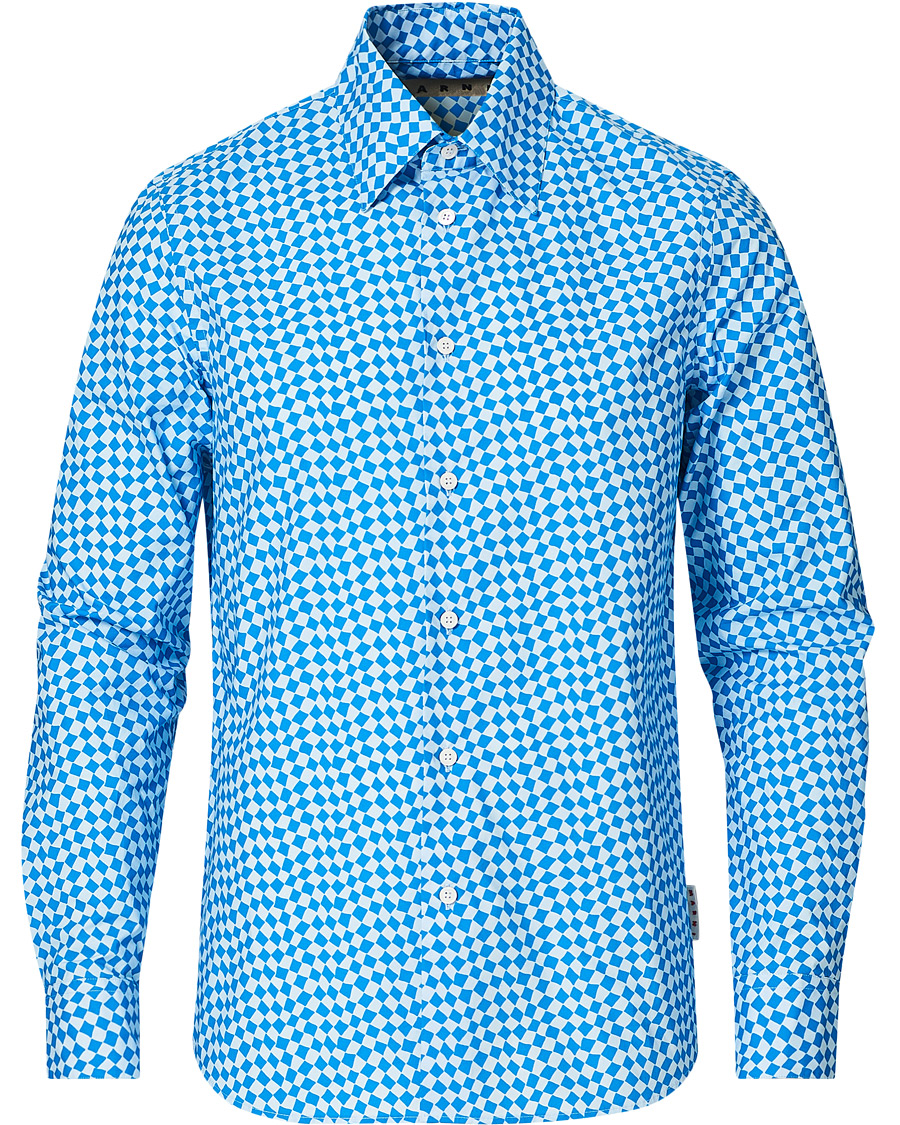 Men | Shirts | Marni | Rhombus Print Shirt Blue