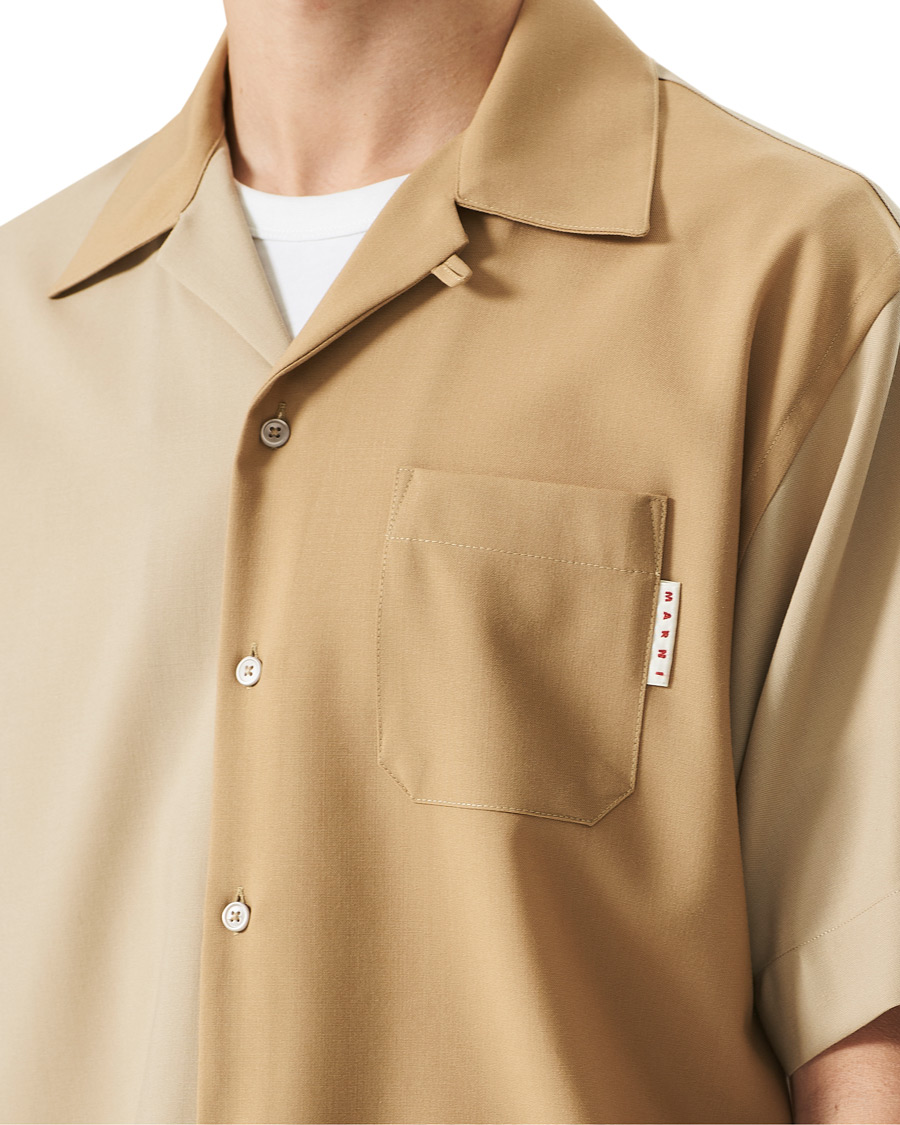 Men | Shirts | Marni | Colour Block Bowling Shirt Beige