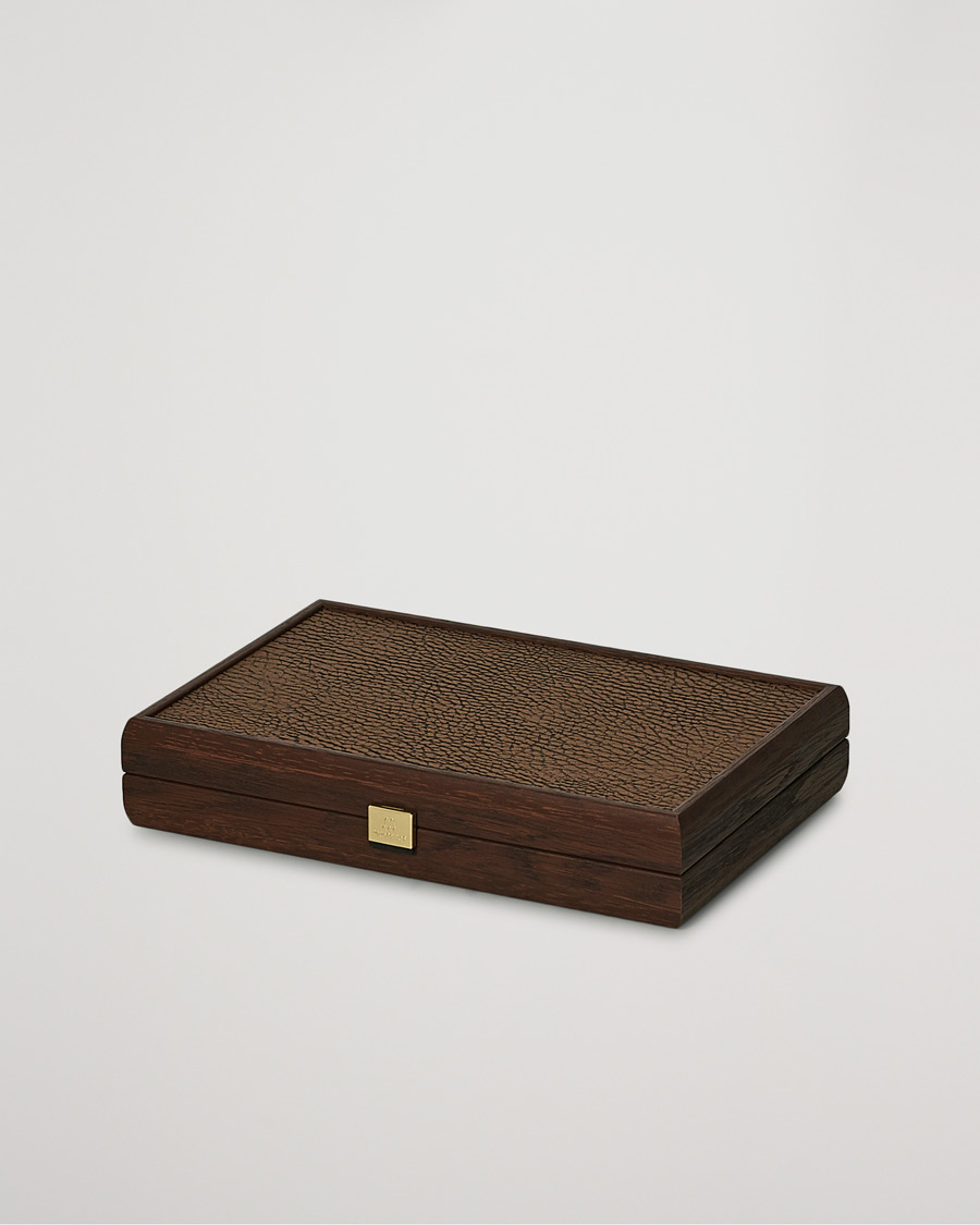 Men | Games | Manopoulos | Small Leatherette Backgammon Set Caramel Brown