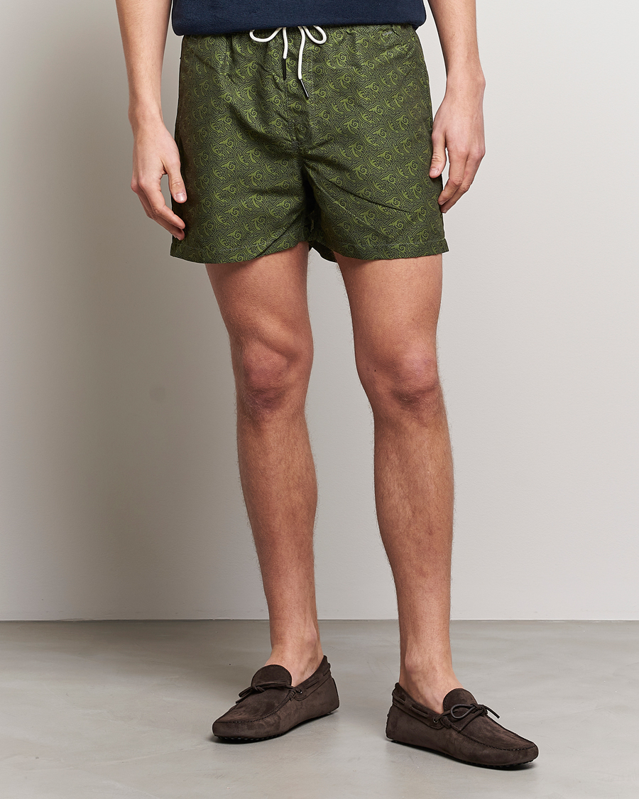 Men | Swimwear | OAS | Printed Swimshorts Green Squiggle