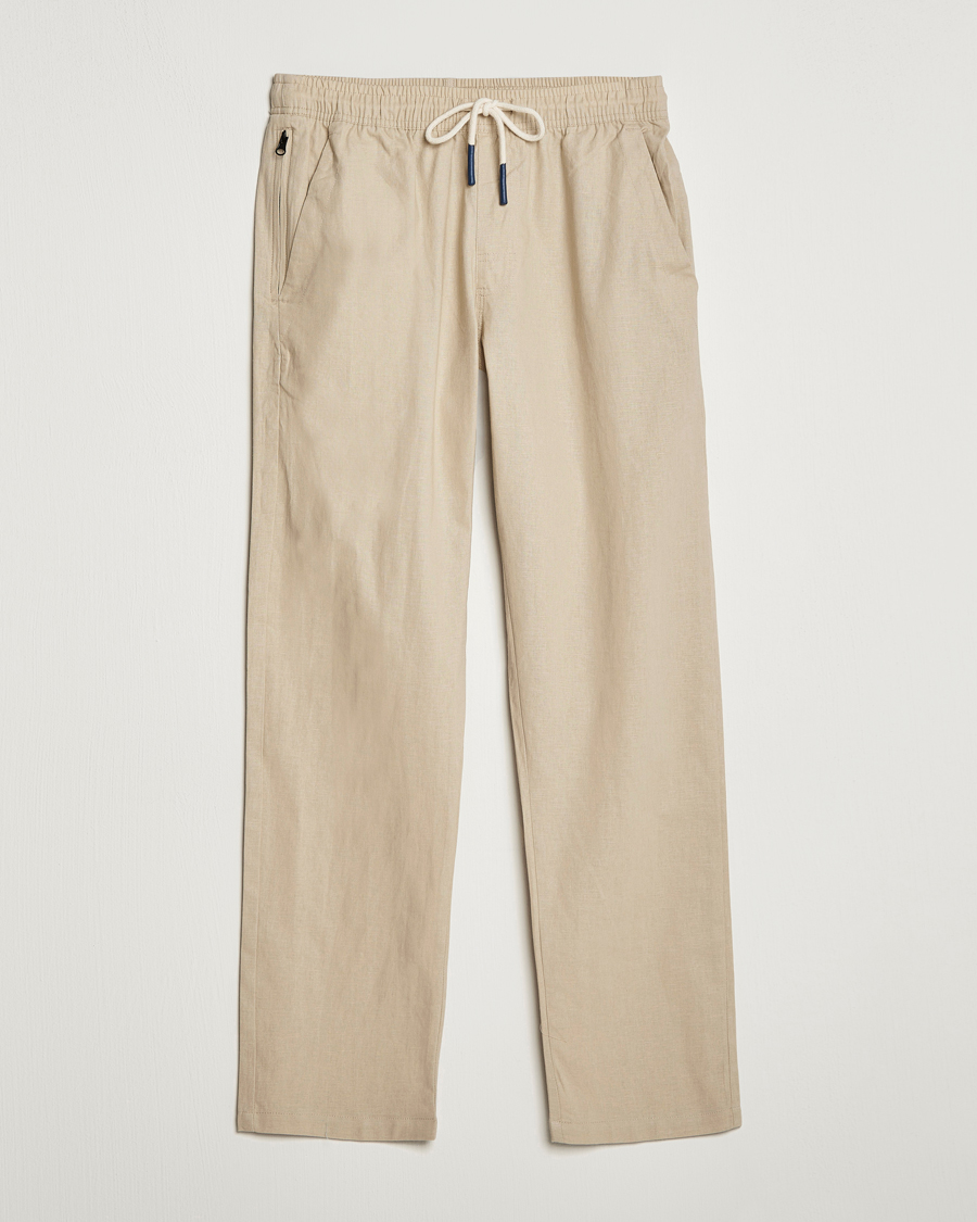 Men | Linen Trousers | OAS | Linen Long Pants Beige