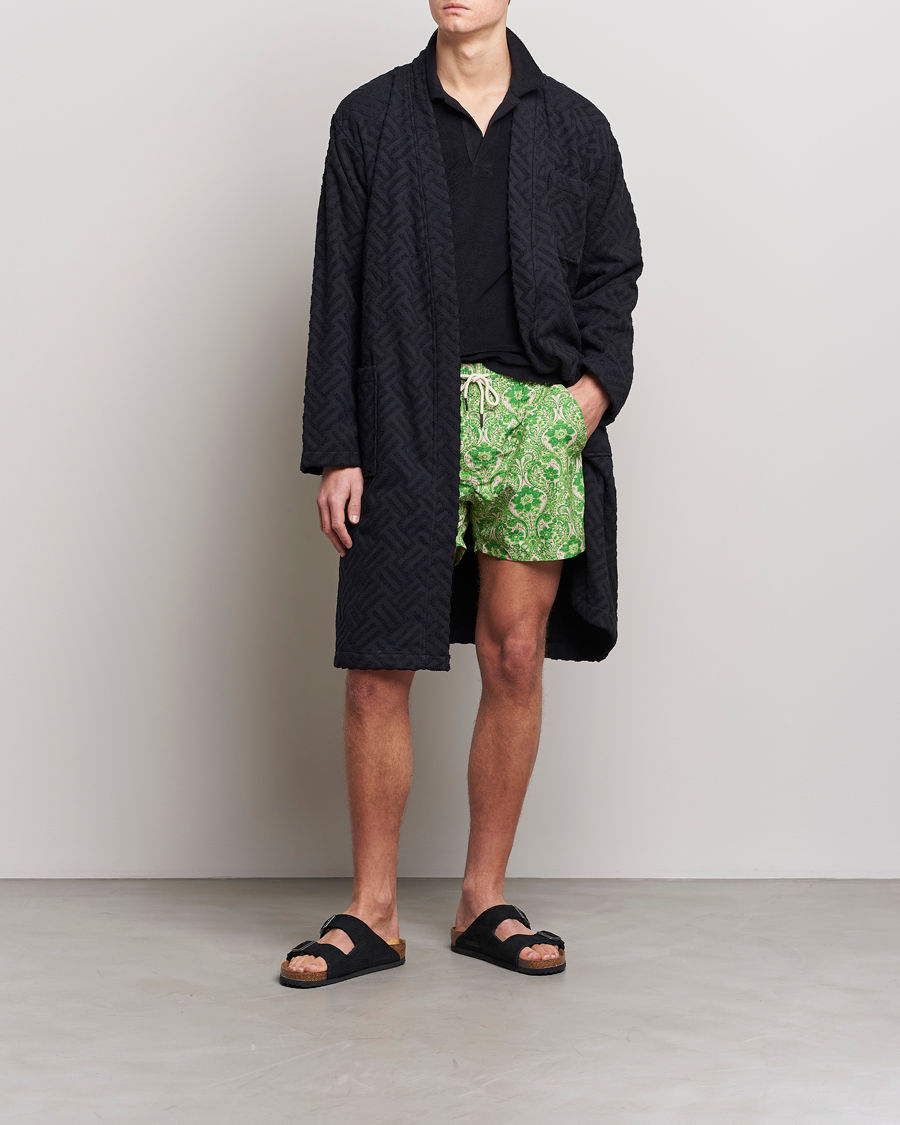 Men | Pyjamas & Robes | OAS | Terry Robe Black Crossroad