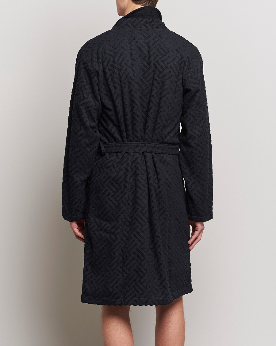 Men | Pyjamas & Robes | OAS | Terry Robe Black Crossroad