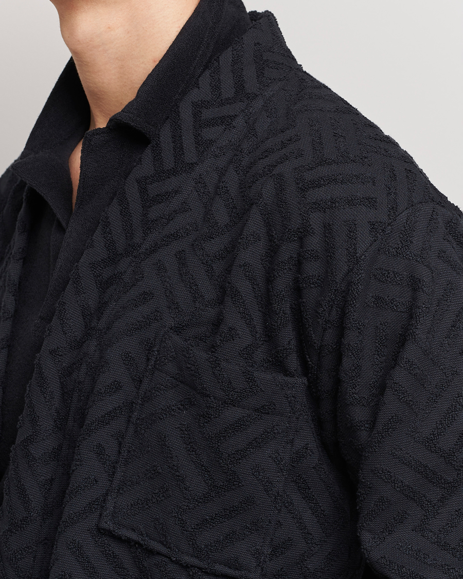 Men | Pyjamas & Robes | OAS | Terry Robe Black Crossroad