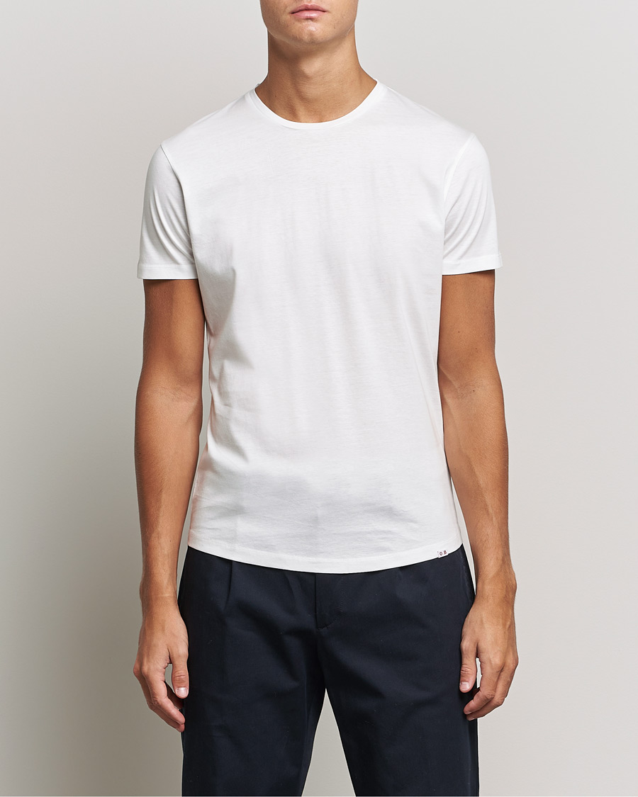Men | T-Shirts | Orlebar Brown | OB Crew Neck Mercerised Cotton Tee White