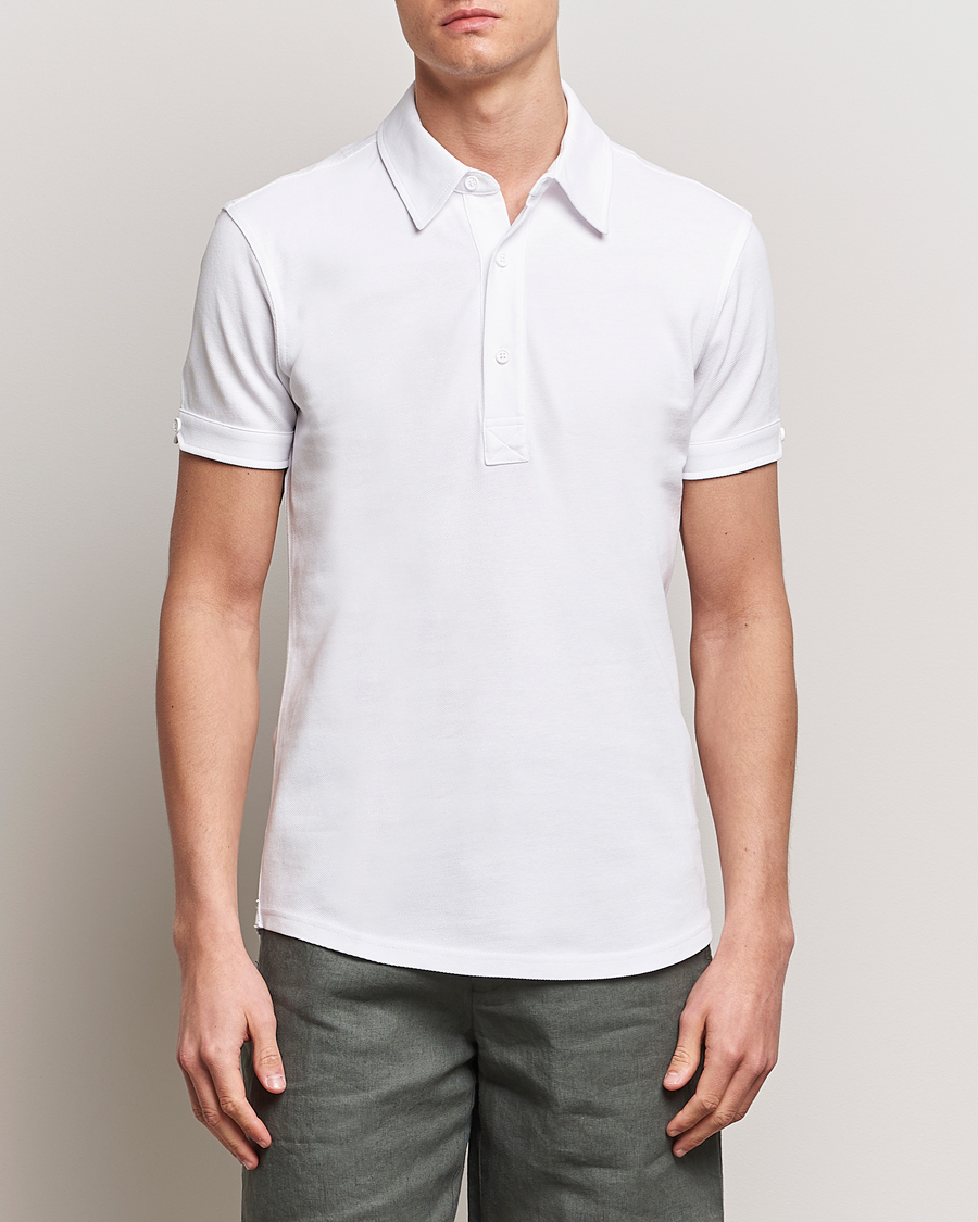 Men | Short Sleeve Polo Shirts | Orlebar Brown | Sebastian Tailored Cotton Polo White