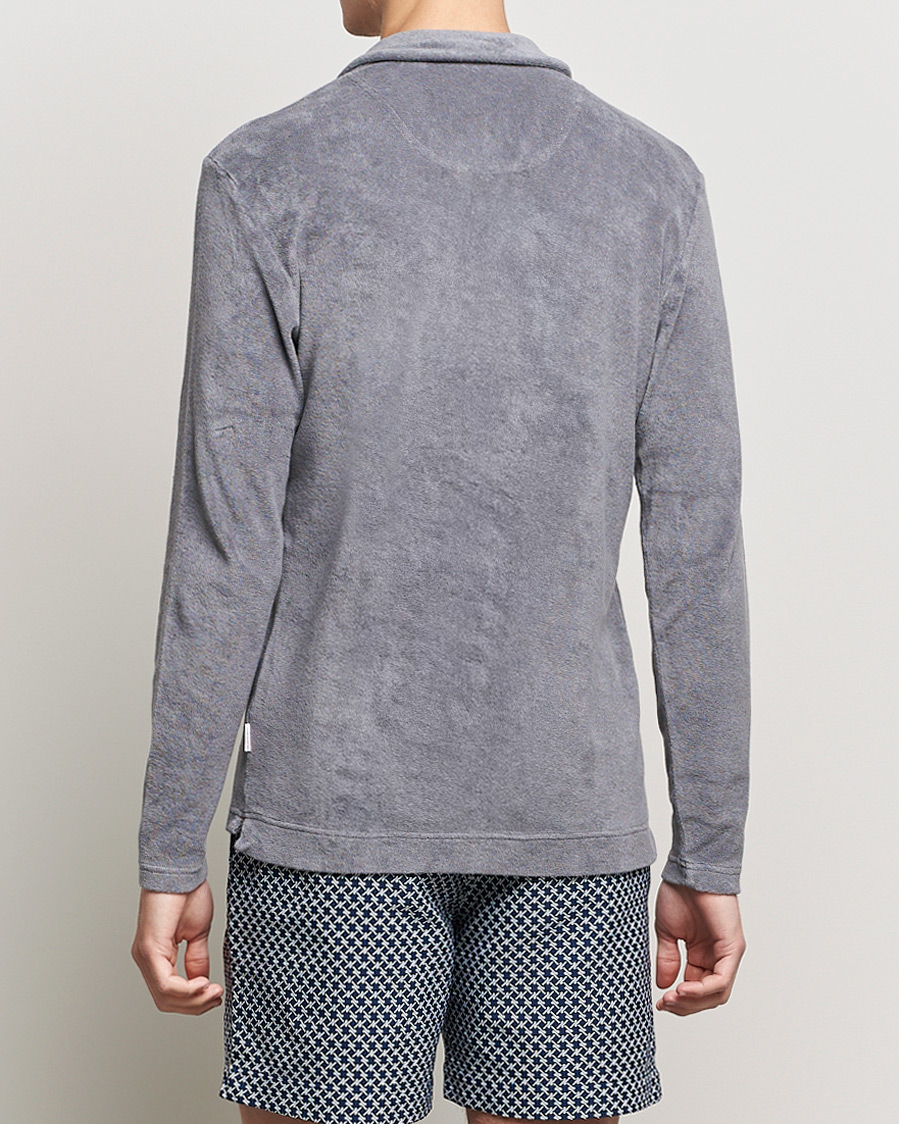 Men | Sweaters & Knitwear | Orlebar Brown | Terry Long Sleeve Polo Granite