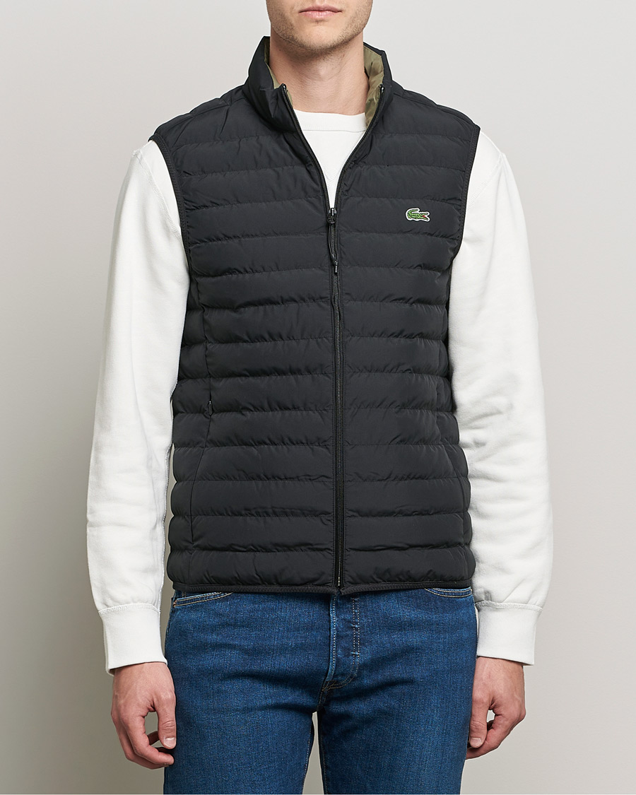 Men | Lacoste | Lacoste | Lightweight Water-Resistant Quilted Zip Vest Black