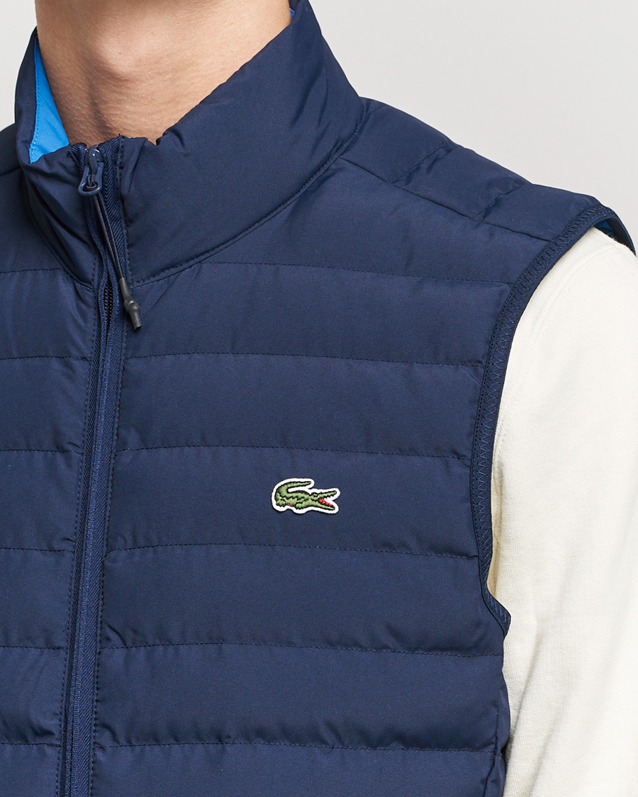 Men | Gilets | Lacoste | Lightweight Water-Resistant Quilted Zip Vest Navy Blue