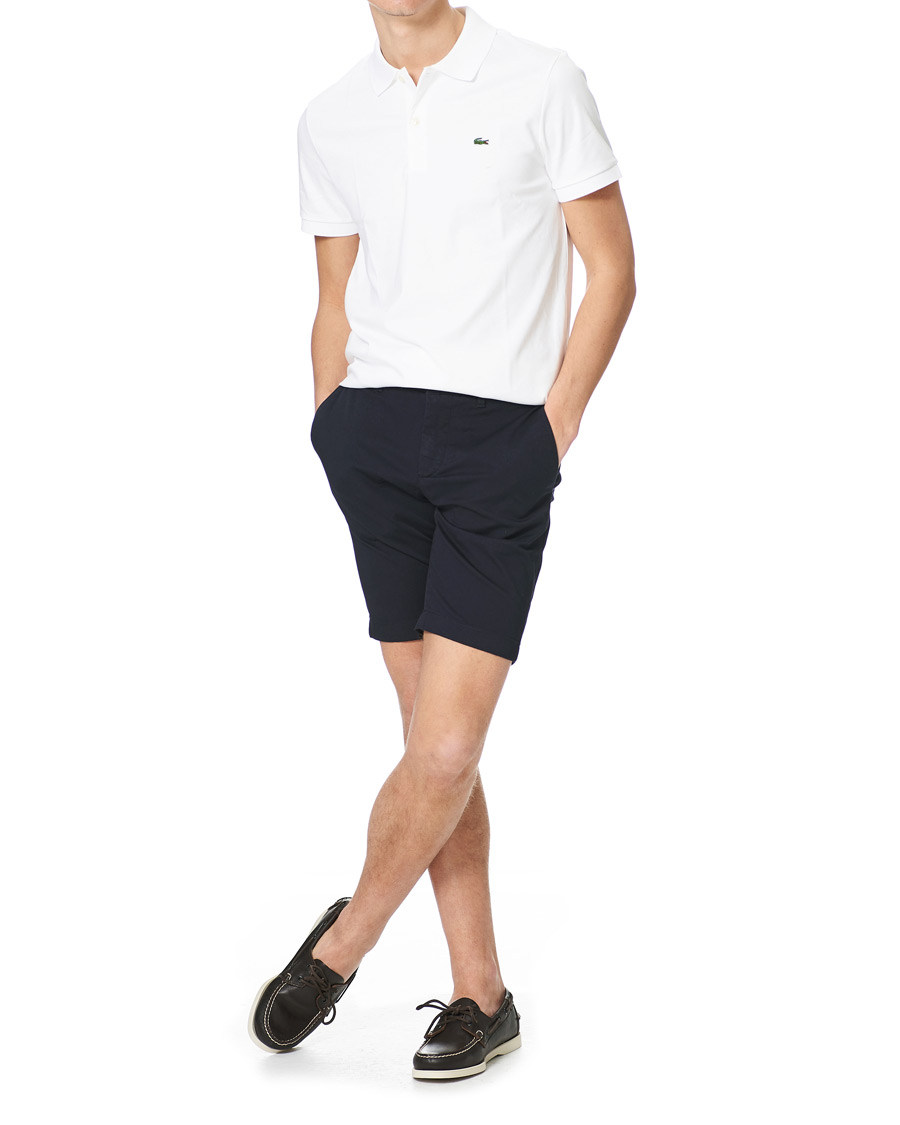 Men |  | Lacoste | Slim Fit Stretch Cotton Bermuda Shorts Navy Blue