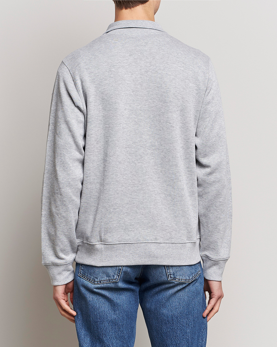 Men | Sweaters & Knitwear | Lacoste | Rib Interlock Half Zip Silver Chine