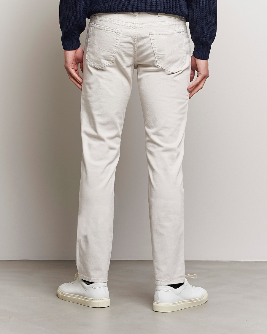 Men | Trousers | Jacob Cohën | Bard Garment Dyed Gabardine Trousers Beige