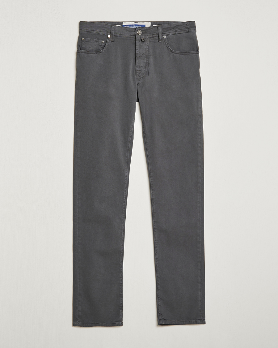 Men | Trousers | Jacob Cohën | Bard Garment Dyed Gabardine Trousers Grey