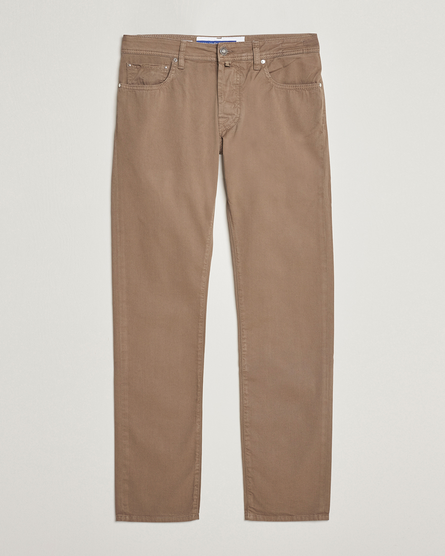 Men | Trousers | Jacob Cohën | Bard Garment Dyed Gabardine Trousers Khaki