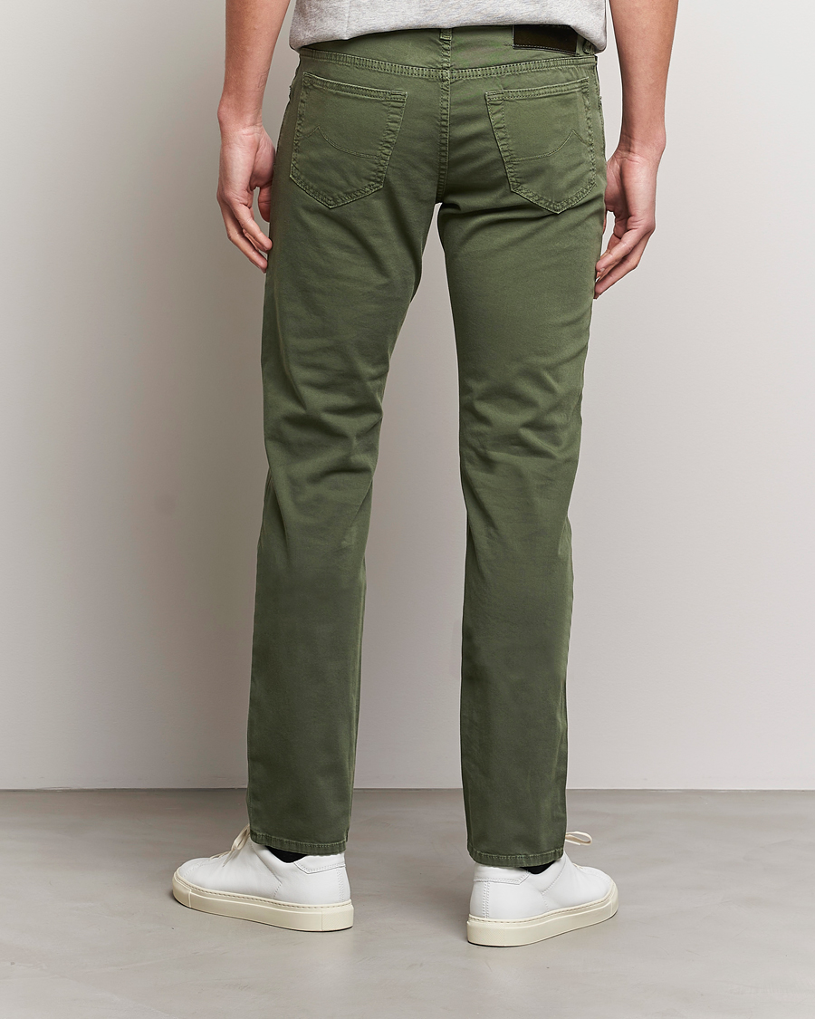 Men | Trousers | Jacob Cohën | Bard Garment Dyed Gabardine Trousers Green