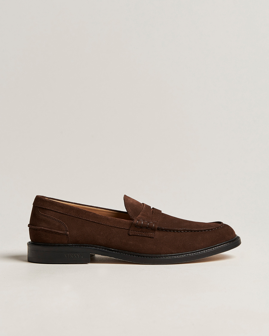 Men | VINNY's Townee Penny Loafer Dark Brown Suede | VINNY's | Townee Penny Loafer Dark Brown Suede