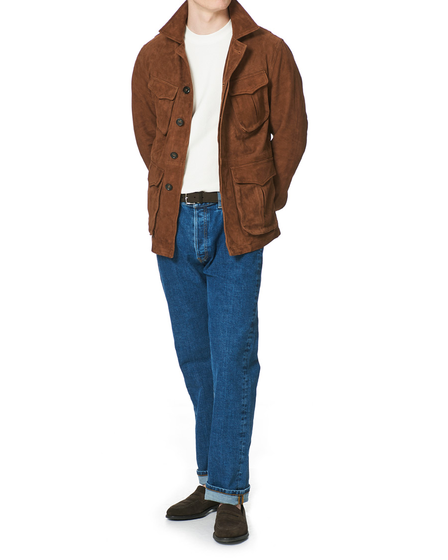 Men | Coats & Jackets | Oscar Jacobson | Wester Sude Field Jacket Brown