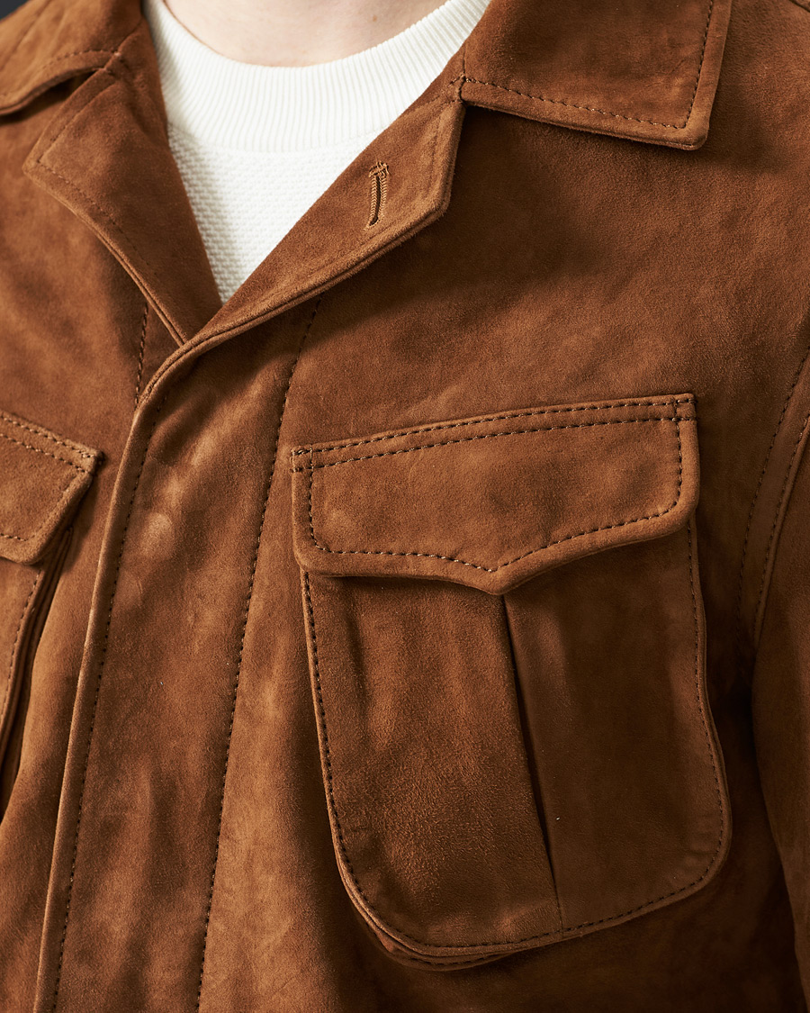 Men | Coats & Jackets | Oscar Jacobson | Wester Sude Field Jacket Brown
