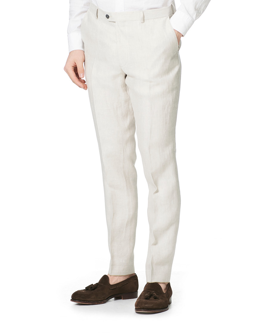 Men | Oscar Jacobson | Oscar Jacobson | Denz Linen Trousers Off White