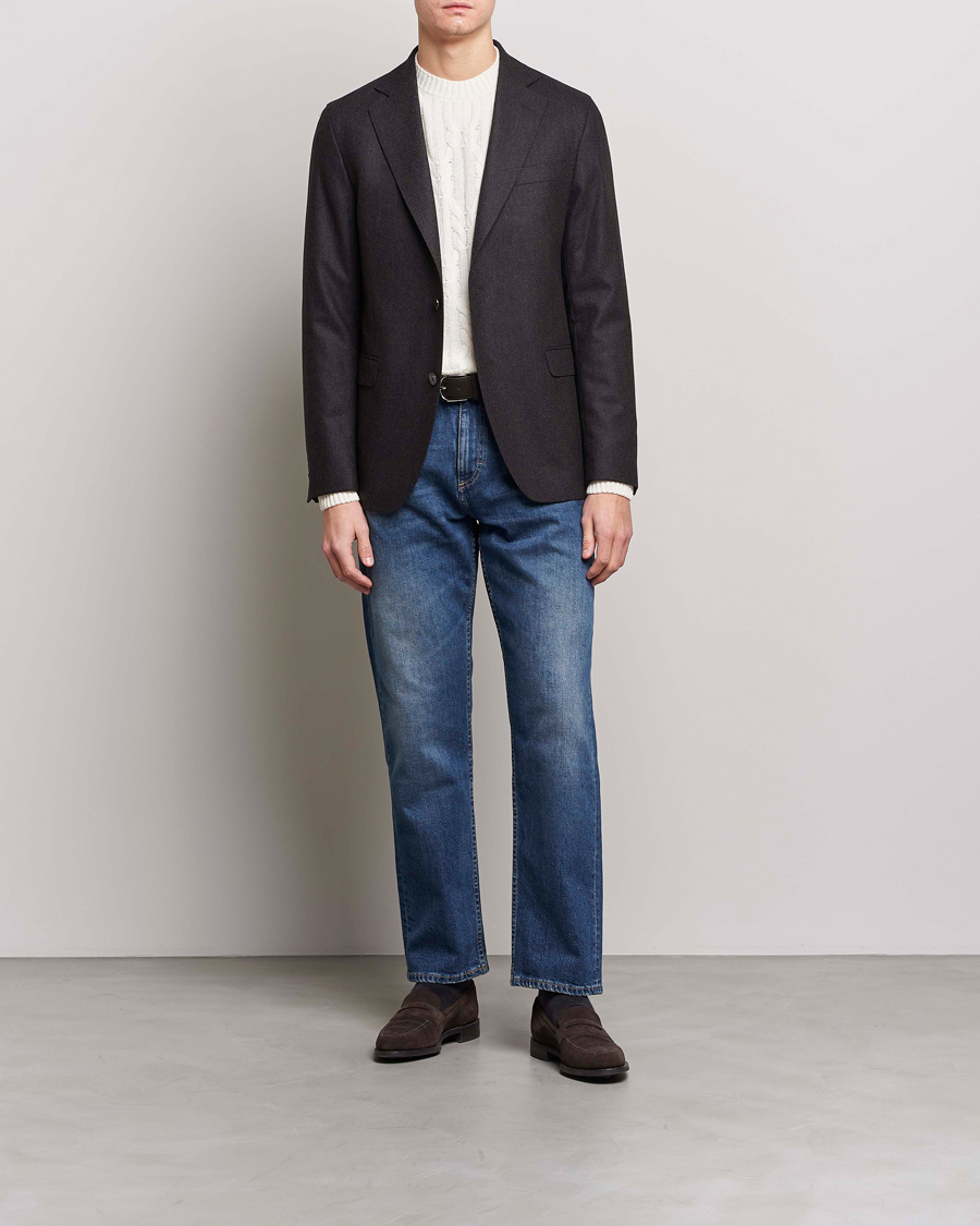 Men | Jeans | Oscar Jacobson | Johan Straight Fit Cotton Stretch Jeans Vintage Wash