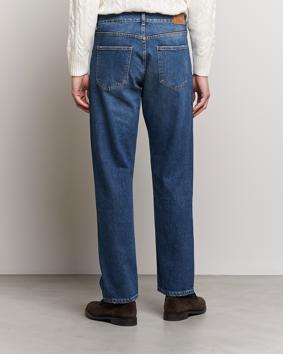 Men | Jeans | Oscar Jacobson | Johan Straight Fit Cotton Stretch Jeans Vintage Wash