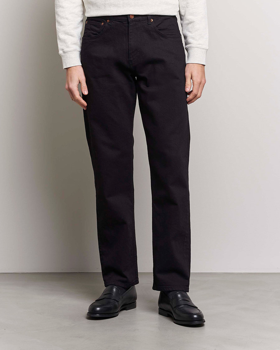Men |  | Oscar Jacobson | Johan Straight Fit Cotton Stretch Jeans Black