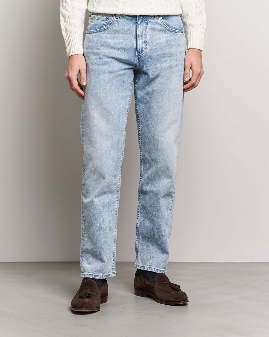 Men | Clothing | Oscar Jacobson | Johan Straight Fit Cotton Stretch Jeans Light Wash